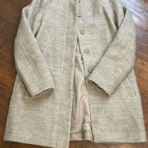 Anne Klein Beige Classic Wool Coat